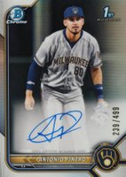 2022 Bowman Chrome Prospect Autographs #CPAAP Antonio Pinero Refractor Baseball Card