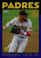 2021 Topps Silver Pack 1986 Chrome Promo #100 Fernando Tatis Jr. Purple Refractor Baseball Card