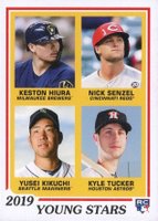 2019 Topps Throwback Thursday #267 Keston Hiura/Kyle Tucker/Nick Senzel/Yusei Kikuchi Baseball Card