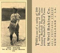 1916 Weil Baking Co. #164 George Sisler Baseball Card