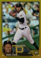 2023 Topps Chrome #15 Oneil Cruz Gold Refractor Baseball Card