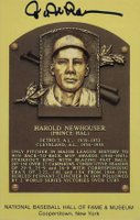 1999 Hall of Fame Autographs # Hal Newhouser Yellow HOF Plaque Baseball Card