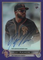 2022 Topps Chrome Rookie Autographs #RAHR Heliot Ramos Purple Refractor Baseball Card