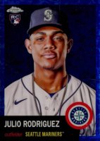 2022 Topps Chrome Platinum Anniversary #171 Julio Rodriguez Platinum Toile White/Blue Refractor Baseball Card