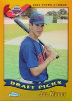 2002 Topps Chrome #622 Joe Mauer Gold Refractor Baseball Card