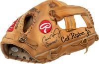 1980 Hall of Fame Player Game Used  # Cal Ripken Jr. Glove Baseball Card