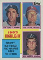 1984 Topps #5 Forsch/Righetti/Warren (1983 Highlight) 1983 Highlight Baseball Card