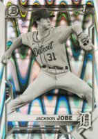 2021 Bowman Draft #BDC69 Jackson Jobe Chrome-Black & White Raywave Refractor Baseball Card