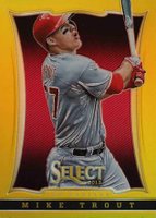 2013 Panini Select #22 Mike Trout Gold Prizm Baseball Card