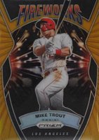 2020 Panini Prizm Fireworks #F6 Mike Trout Gold Prizm Baseball Card