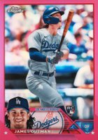 2023 Topps Chrome #81 James Outman Pink Refractor Baseball Card