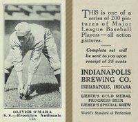 1916 Indianapolis Brewing #134 Oliver O'Mara Baseball Card