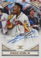 2022 Topps Definitive Defining Images Autograph Collection  #DIARAJ Ronald Acuna Jr. Baseball Card
