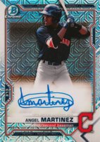 2021 Bowman Mega Box Chrome Autographs #BMAAVA Angel Martinez Baseball Card