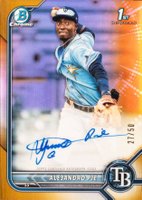 2022 Bowman Chrome Prospect Autographs #CPAAP Alejandro Pie Gold Refractor Baseball Card