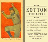 1911 Kotton # Hughie Jennings Orange background Baseball Card