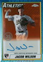 2025 Topps Silver Pack 1990 Chrome Promo Autograph #JW Jacob Wilson Orange Baseball Card