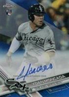 2017 Topps Chrome Rookie Autographs #RA-YM Yoan Moncada Blue Wave Refractor Baseball Card