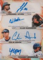 2024 Bowman's Best Quad Autographs #QAAGHR Colin Houck/Luisangel Acuna/Vladi Guerrero/Yovanny Rodriguez Baseball Card