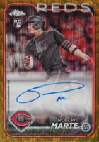 2024 Topps Chrome Rookie Autographs #RANM Noelvi Marte Gold Wave Refractor Baseball Card