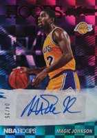 2019 Panini Hoops Hoops Ink #MJN Magic Johnson Red Basketball Card