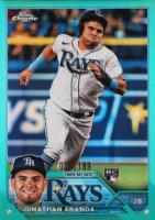 2023 Topps Chrome #18 Jonathan Aranda Aqua Refractor Baseball Card