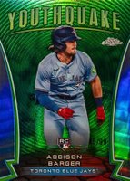 2024 Topps Chrome Youthquake #YQ84 Addison Barger Update-Green Refractor Baseball Card