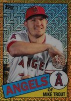 2020 Topps Silver Pack 1985 Chrome Promo #1 Mike Trout Gold Refractor Baseball Card