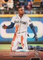 2022 Topps Stadium Club Chrome #148 Julio Rodriguez Gold Refractor Baseball Card