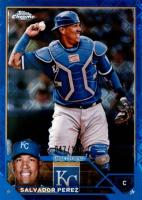 2023 Topps Chrome Logofractor Edition #165 Salvador Perez Blue Refractor Baseball Card