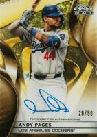 2025 Topps Chrome Black Autographs #APA Andy Pages Gold Mini Diamond Baseball Card
