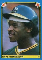 1983 Fleer Stickers #192 Rickey Henderson Baseball Card