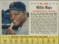 1963 Jell-O #106 Willie Mays Hand Cut Baseball Card