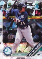 2019 Bowman Prospects Chrome #33 Julio Rodriguez Atomic Refractor Baseball Card