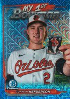 2024 Bowman Chrome Mega Box My 1st Bowman #18 Gunnar Henderson Blue Refractor Baseball Card