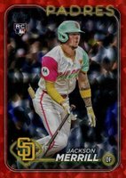 2024 Topps Update #US210 Jackson Merrill Red Crackle Foil Board Baseball Card