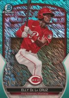 2023 Bowman Chrome Prospects #BCP65 Elly de La Cruz Aqua Shimmer Refractor Baseball Card