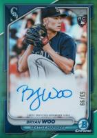 2024 Bowman Chrome Rookie Autographs #CRABW Bryan Woo Green Refractor Baseball Card