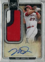 2018 Topps Museum Collection Momentous Material Jumbo Patch Autograph #MTR Mike Trout Baseball Card