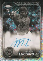 2024 Topps Chrome Rookie Autographs #RAML Marco Luciano Black & White Mini Diamond Refractor Baseball Card