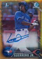 2016 Bowman Chrome Prospects Autographs #VG Vladimir Guerrero Jr. Gold Refractor Baseball Card