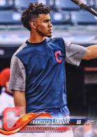 2018 Topps #10 Francisco Lindor Navy/Gray Shirt Baseball Card