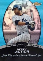 2008 Finest Moments #FM-DJ Derek Jeter Blue Refractor Baseball Card
