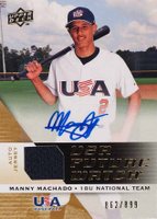 2009 Upper Deck Signature Stars USA National Team Future Watch Jersey Autographs #32 Manny Machado Baseball Card