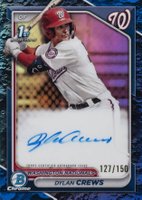 2024 Bowman Chrome Prospect Autographs #CPADC Dylan Crews Blue Lunar Refractor Baseball Card