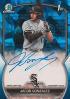 2023 Bowman Draft Sapphire Edition Chrome Prospect Autographs #CDAJGO Jacob Gonzalez Baseball Card