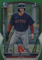 2023 Bowman Chrome Prospects #BCP71 Roman Anthony Green Refractor Baseball Card