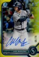 2022 Bowman Chrome Prospect Autographs #CPACM Cade Marlowe Yellow Refractor Baseball Card