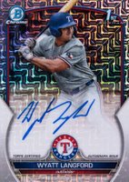 2023 Bowman Draft Chrome Prospect Autograph #CDAWL Wyatt Langford HTA Choice Baseball Card