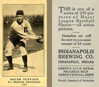 1916 Indianapolis Brewing #168 Oscar Stanage Catching Baseball Card